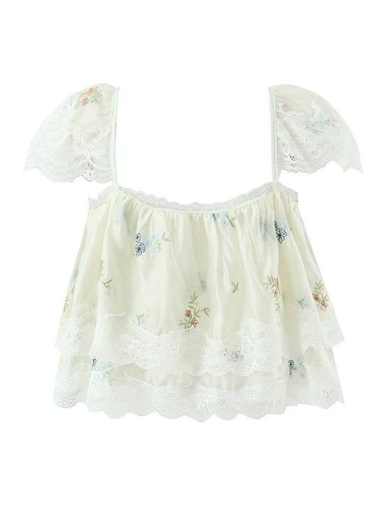 EMERY CO-ORD FLORAL LACE TOP