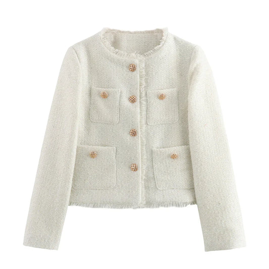 Estelle™ – Chic Textured Outerwear white