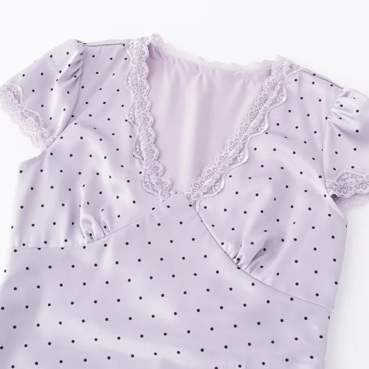 CHARIS POLKA DOT MIDI DRESS LILAC