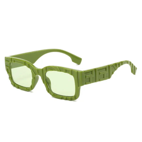Luxury Brand Designer Square Sunglasses As the picture green green