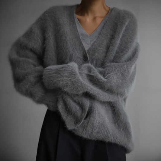 Danica | Elegant Knitted Cardigan Dark Grey