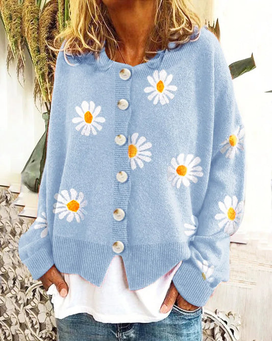 ELSIE | Trendy Knit Pullover Light Blue