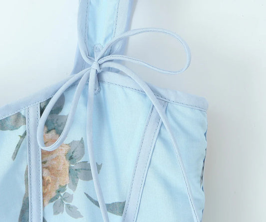 PENY FLORAL LACE UP TOP