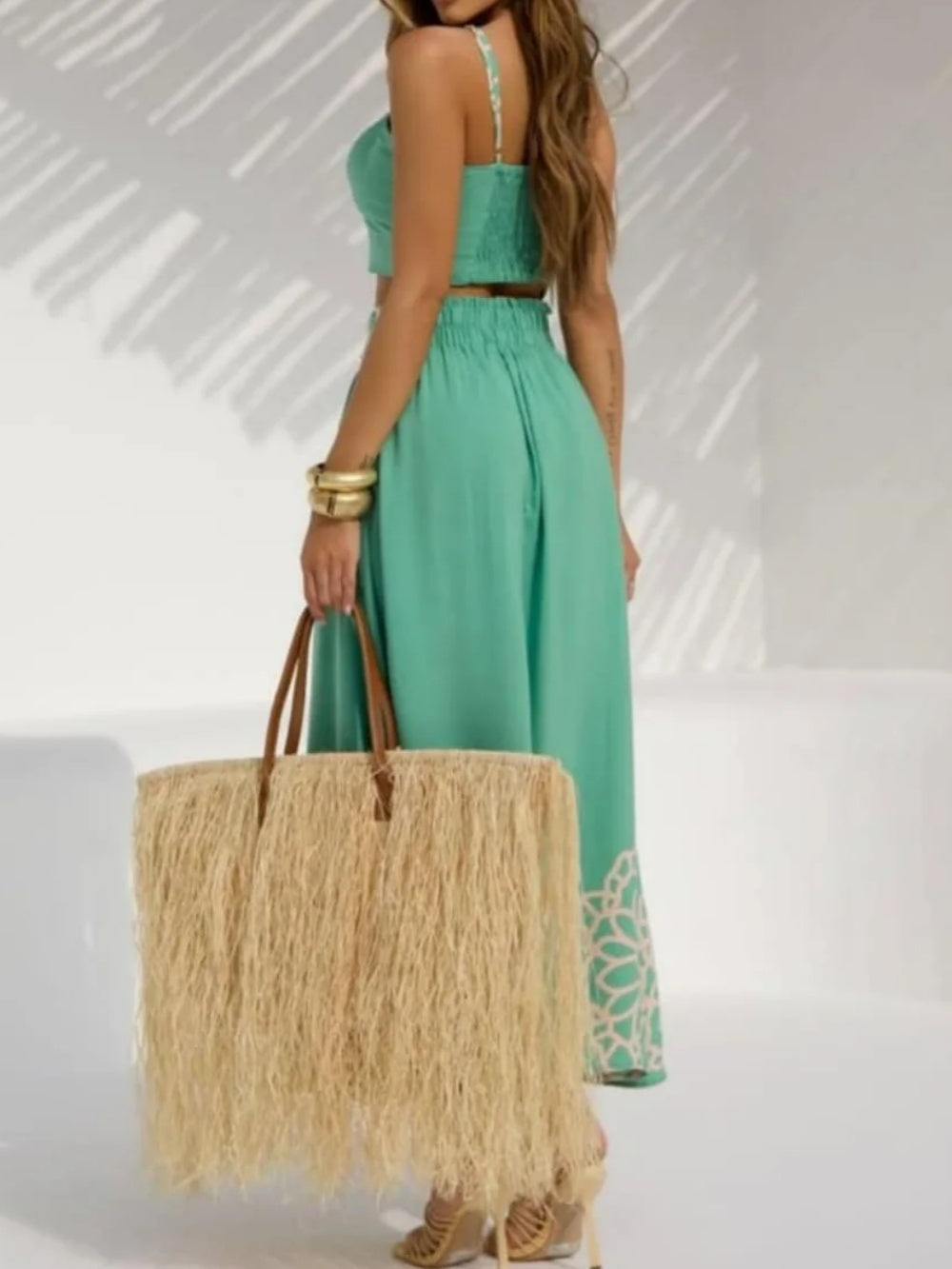 Camisole and Slit Skirt Print Set