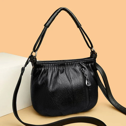 Waverly - Contemporary Multi-Layer Handbag Black