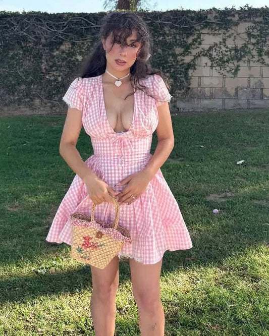 AISHA PLAID MINI DRESS
