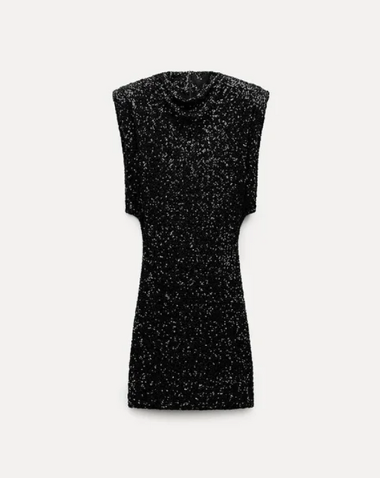 Halle - Sequin Slim Fit O-Neck Mini Dress