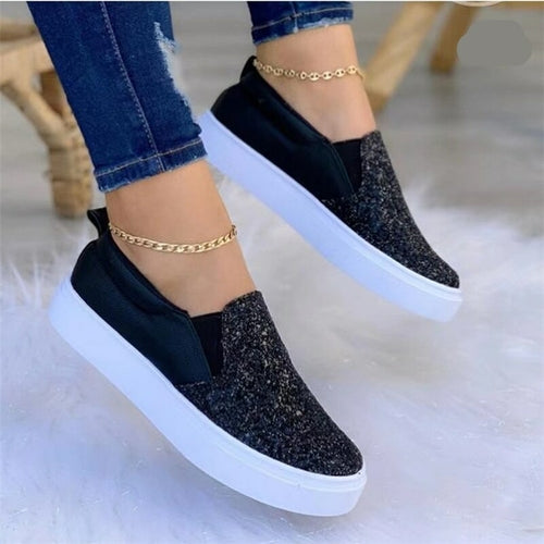 Moccasins Crystal Flat Female Loafers Shoes Gold/Black/Rose Gold Black