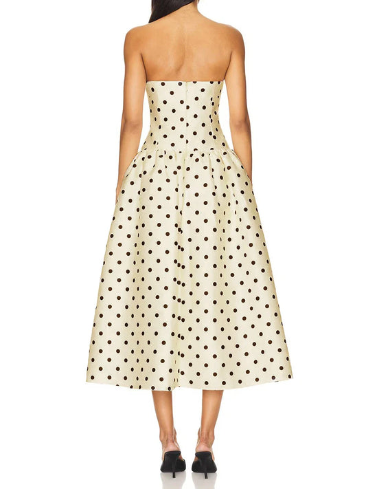 LANA POLKA DOT MIDI DRESS