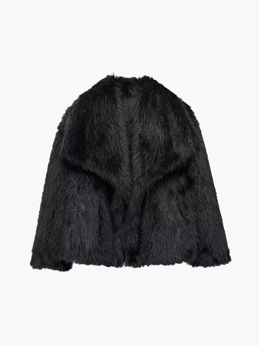 Jenna Faux Fur Coat Black