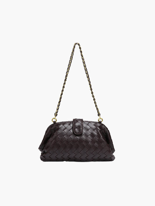 Tessa Woven Clutch Coffee