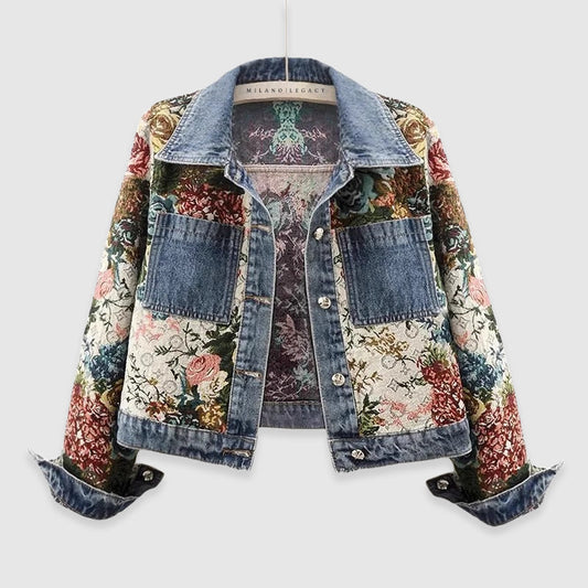 Sofia Blossom Denim Jacket Blue