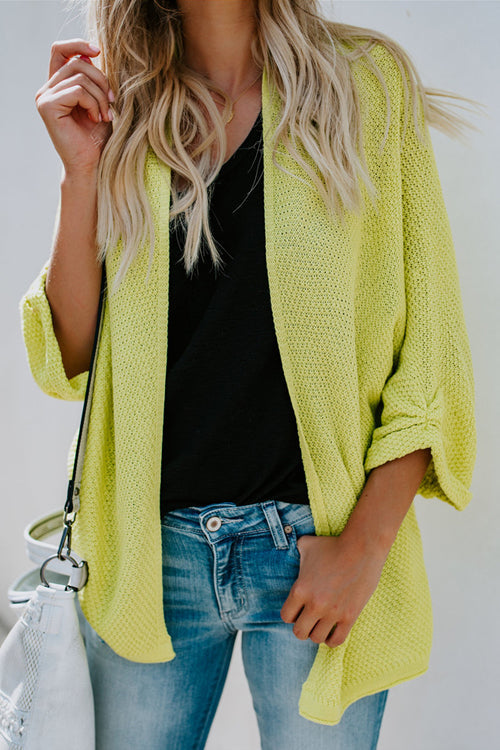 Free Spirits Pure Color Knit Cardigan - 3 Colors Light Yellow