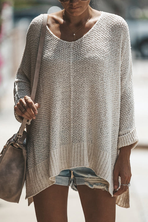 Love for The First Sight Loose Knit Blouse - 3 Colors Beige