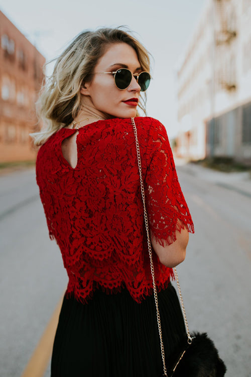 Marry Me Lace Short Sleeve Top - 3 Colors