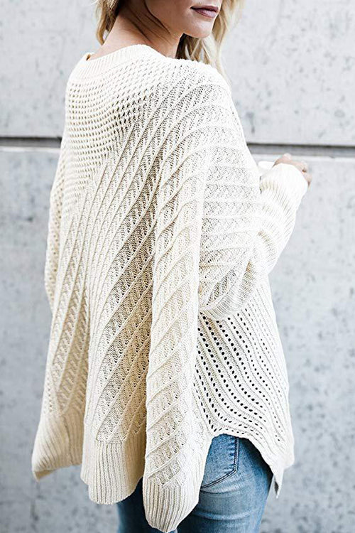 Take It Easy Zip Up Knit Cape Sweater - 5 Colors Beige