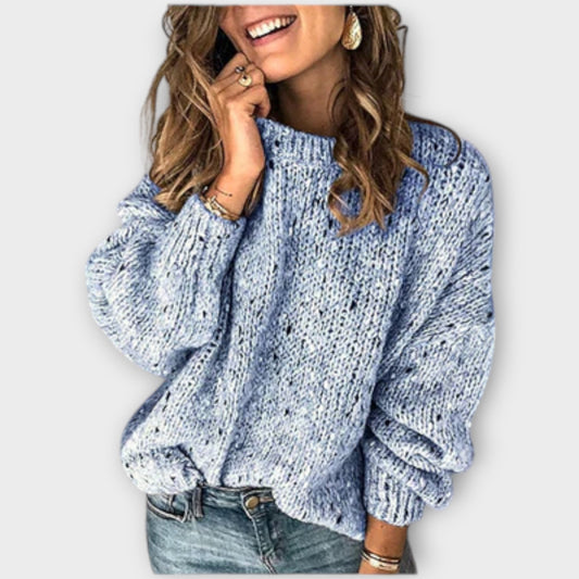 Eileen - Cozy Retro Knit Sweater Blue