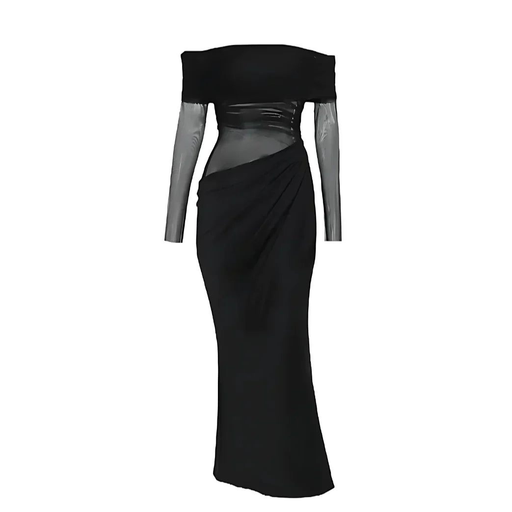Demi | Long Sleeve Illusion Midi Dress