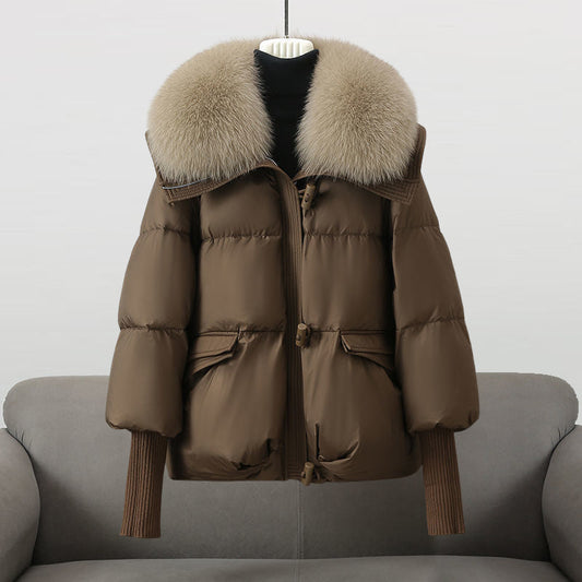 Valentina Rossi Glam Puffer Jacket Brown