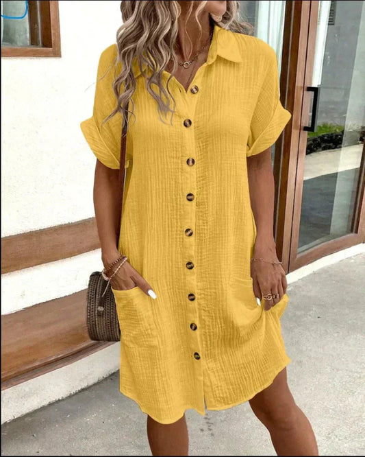 Hailey - Women’s Retro Cotton Shirt Dress