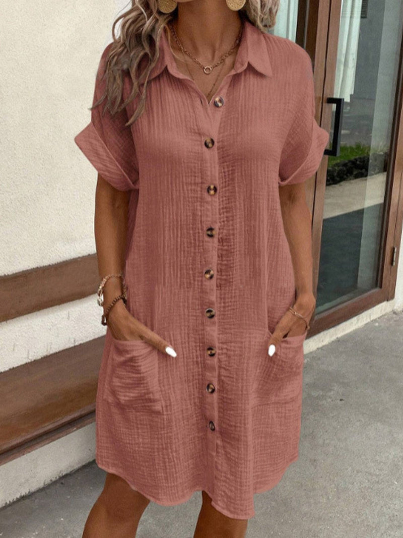 Hailey - Women’s Retro Cotton Shirt Dress