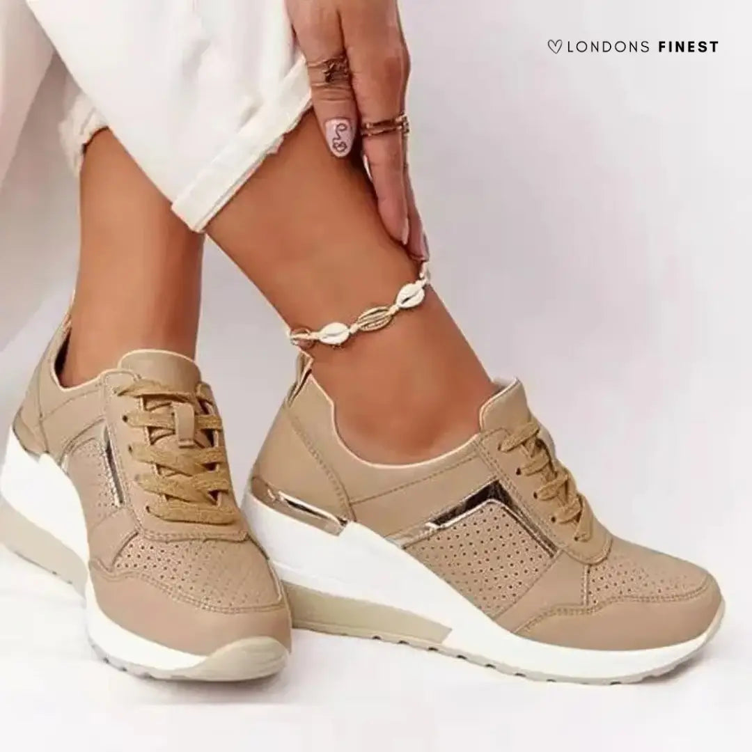 Ergosupport — Breathable Fabric Orthopedic Shoes With Comfortable Ergonomic Support Design Khaki