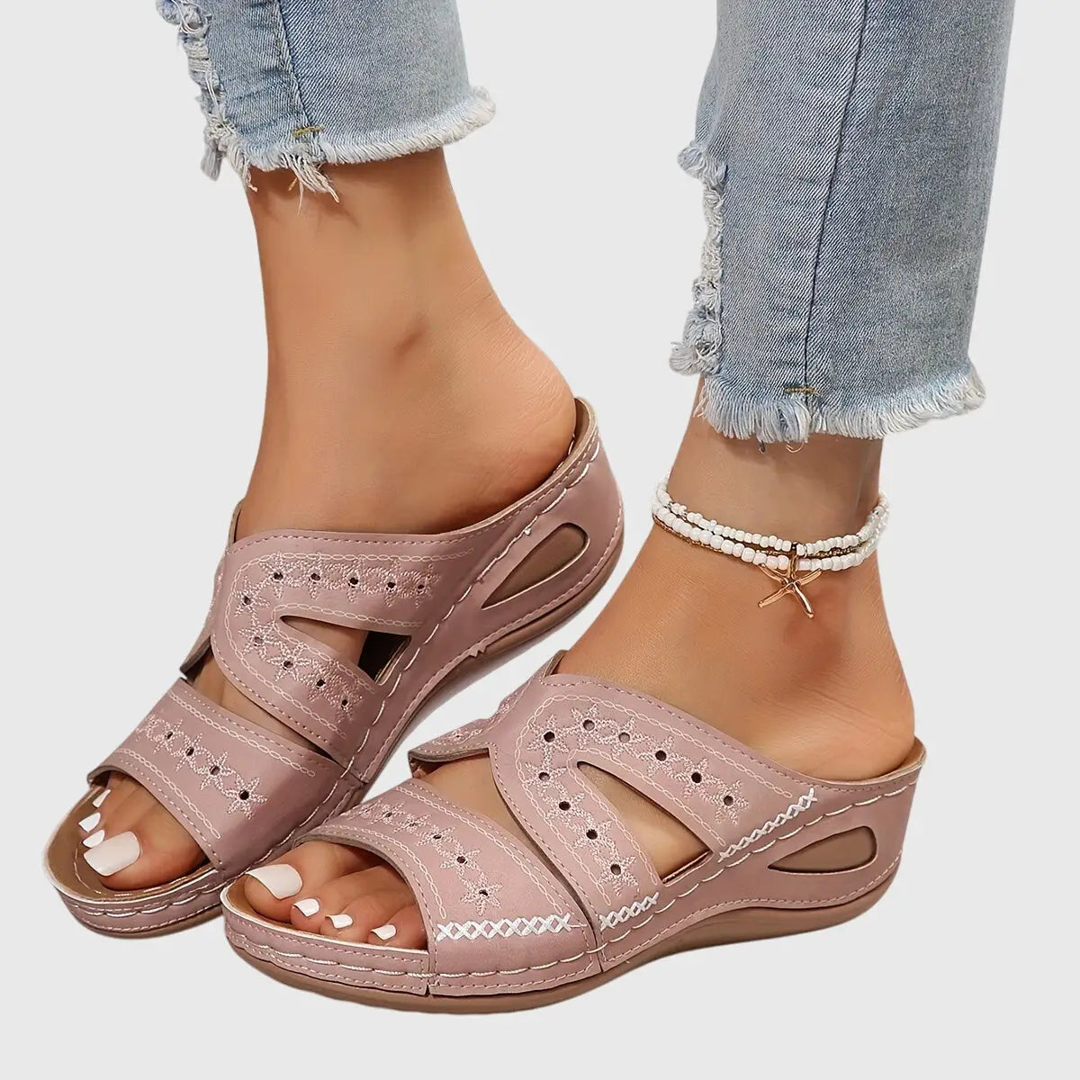 Lightcasual — Lightweight Synthetic Sandals With Elegant Comfortable Casual Design Pink