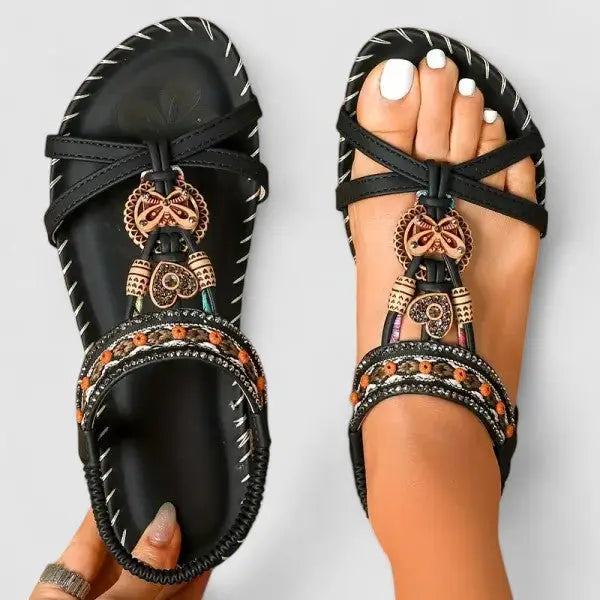 Orthoslip — Synthetic Orthopedic Sandals With Comfortable Slip-On Supportive Design Graphite Black