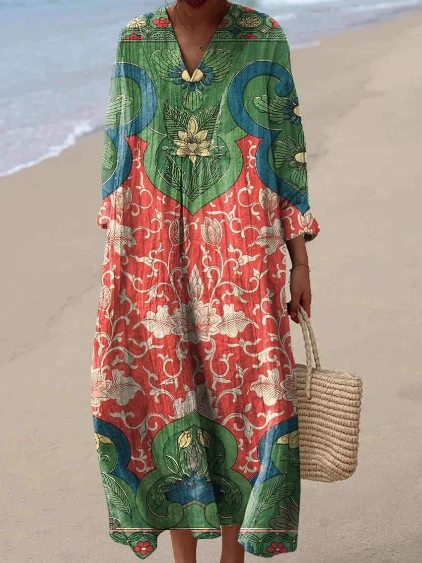 Vintage Abstract Art Print Dress