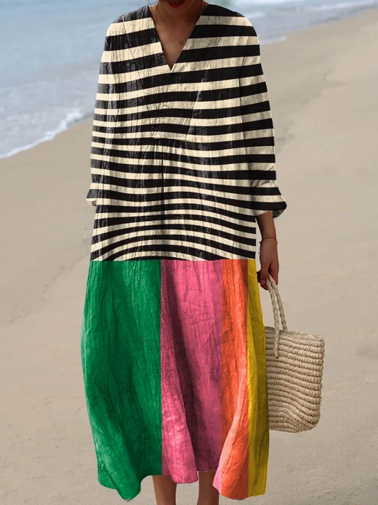 Vintage Abstract Art Print Dress