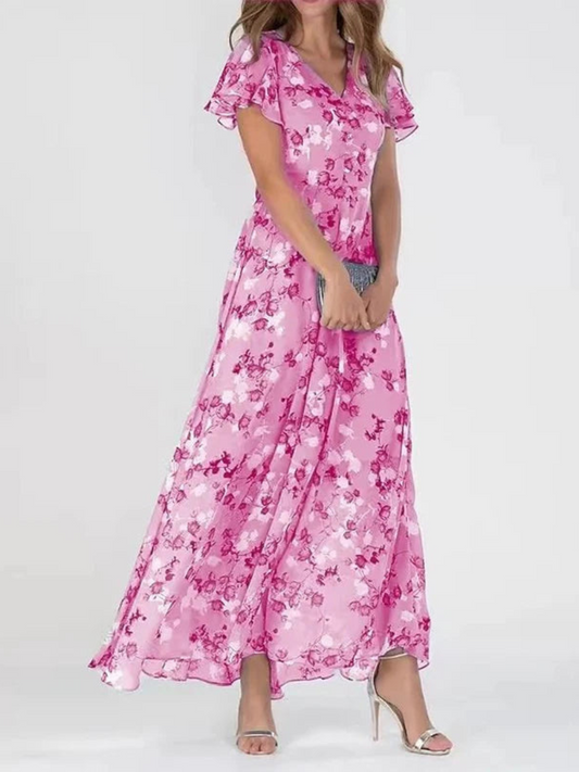 Leonore Glamorous Tummy Covering Dress Pink