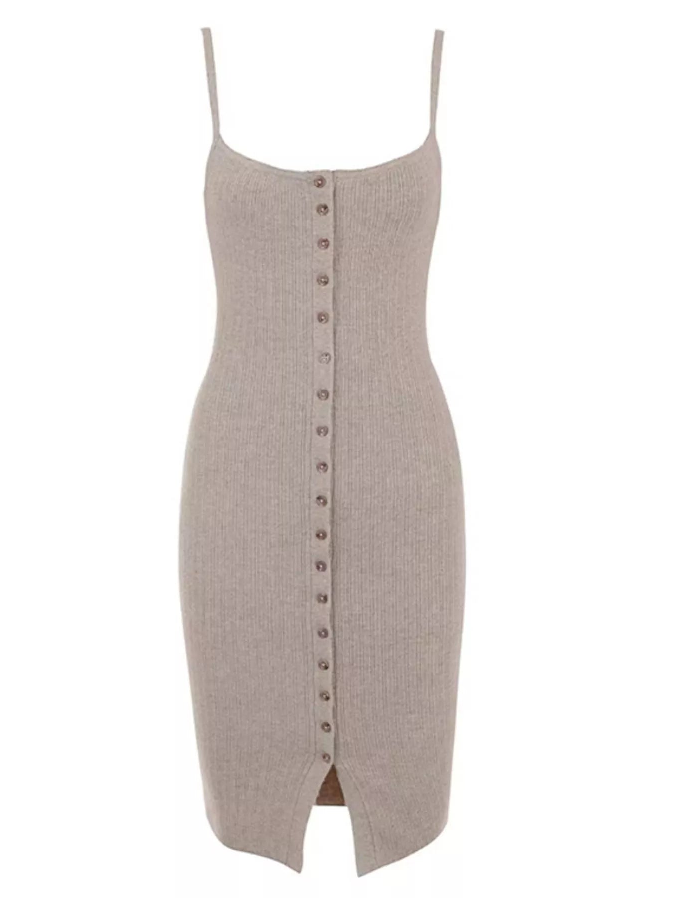 Women’s Ribbed Button-Front Bodycon Sweater Dress – Long Sleeve Knit Fitted Midi Dress