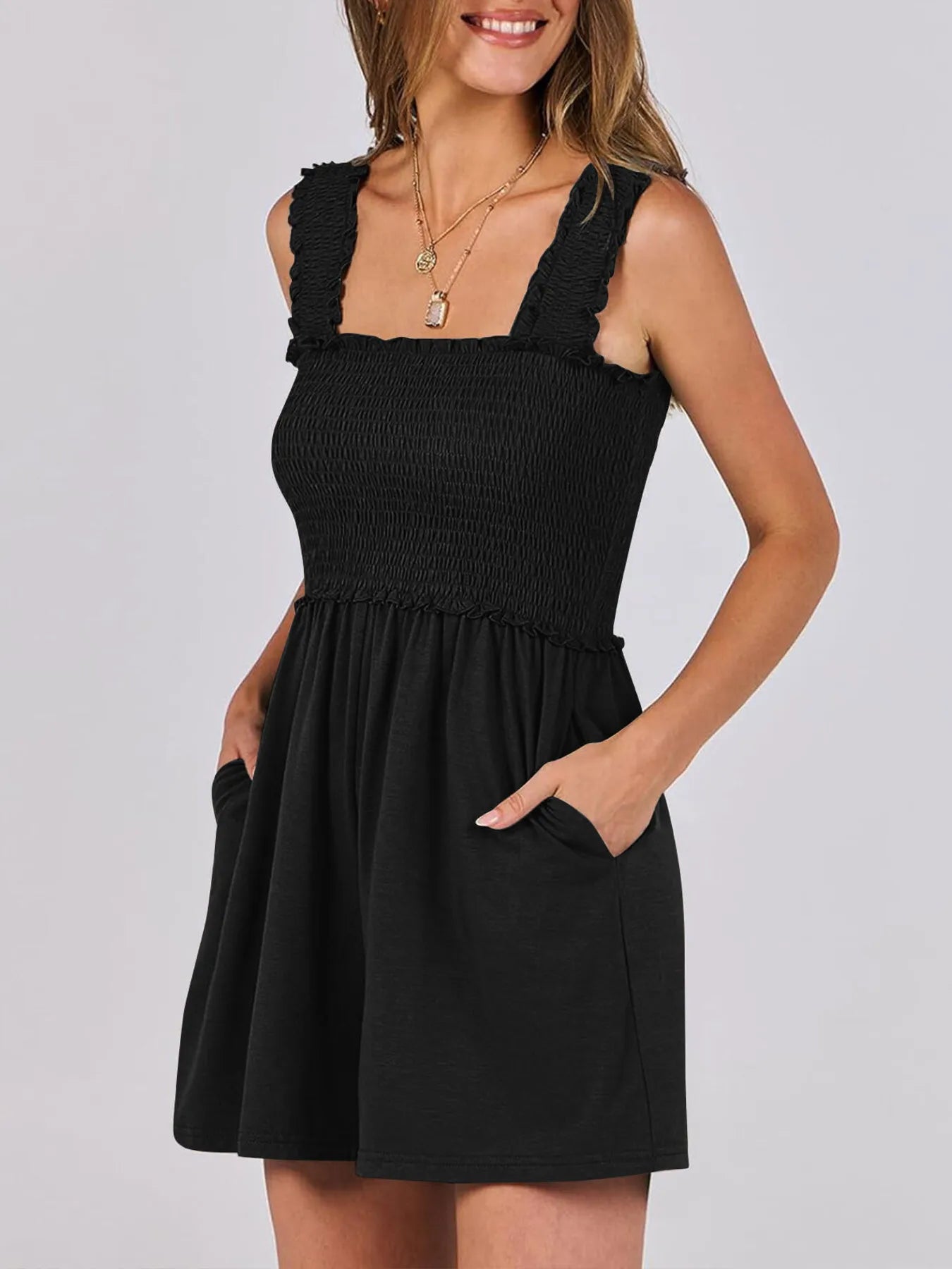 Smocked Summer Romper – Square Neck, Breezy Fit