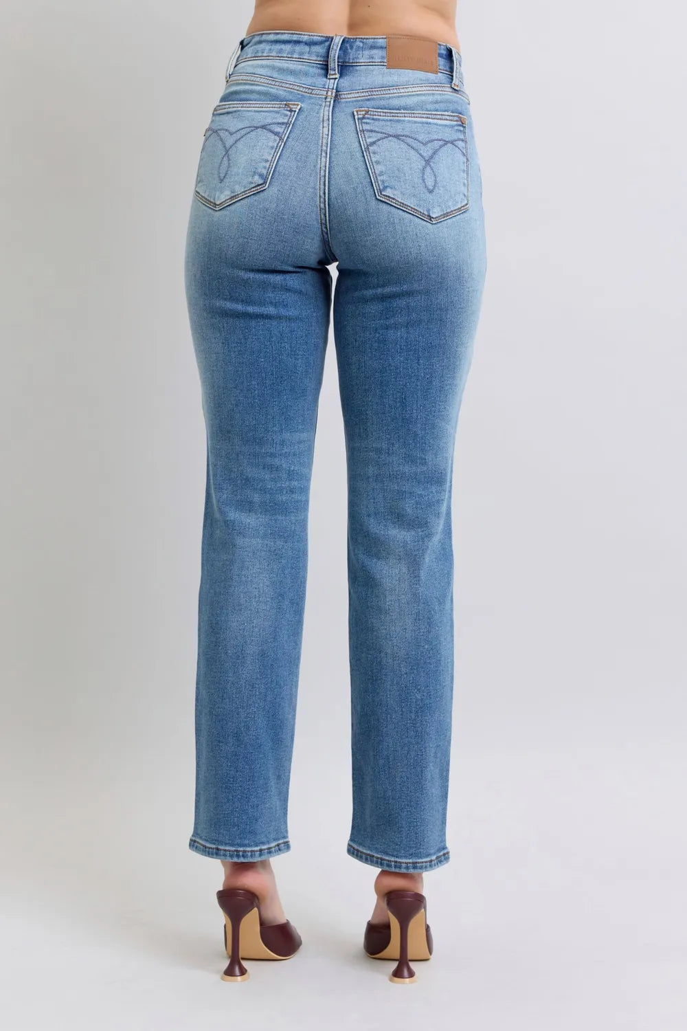 Vintage Blue Washed Straight Jeans