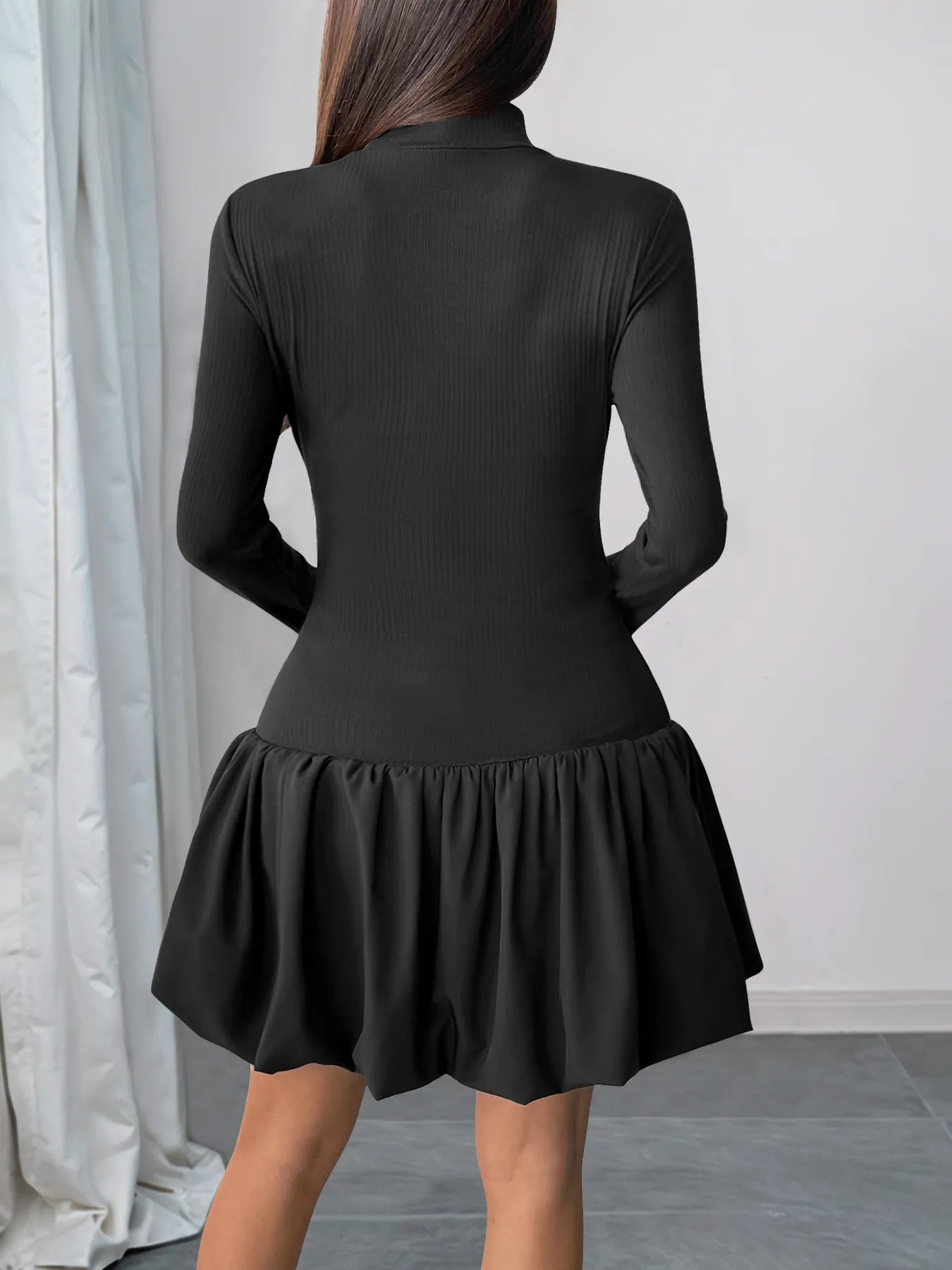 BubbleGrace Mock Neck Dress