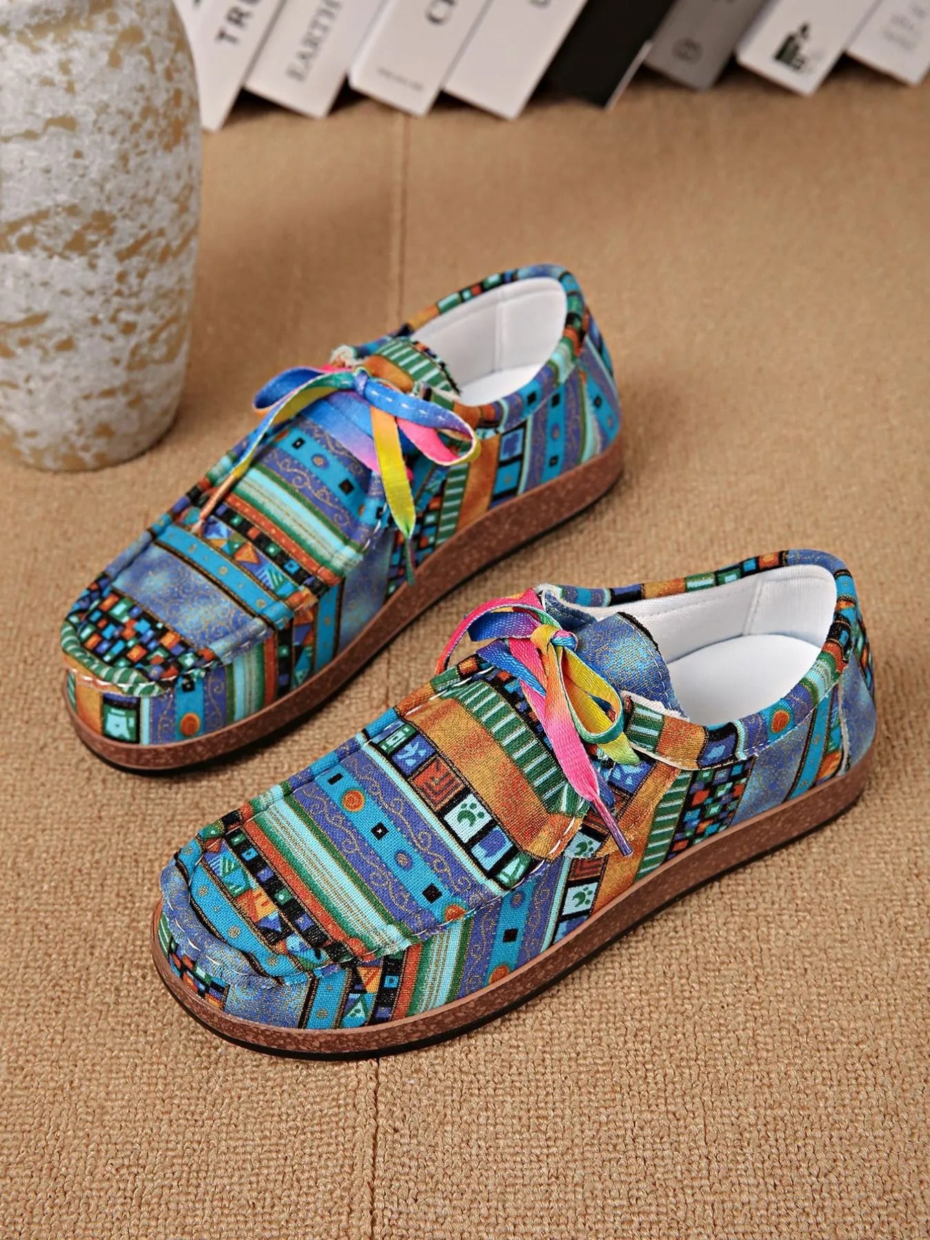 Printed Lace-Up Sneakers – Bold Everyday Style