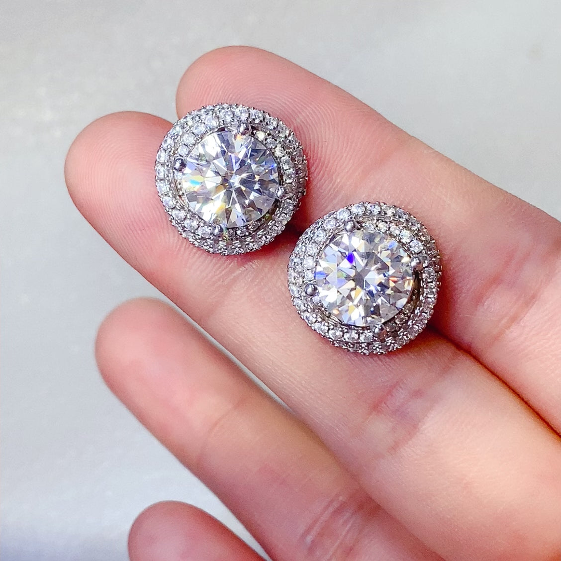 Glam 6 Carat Moissanite 925 Silver Earrings