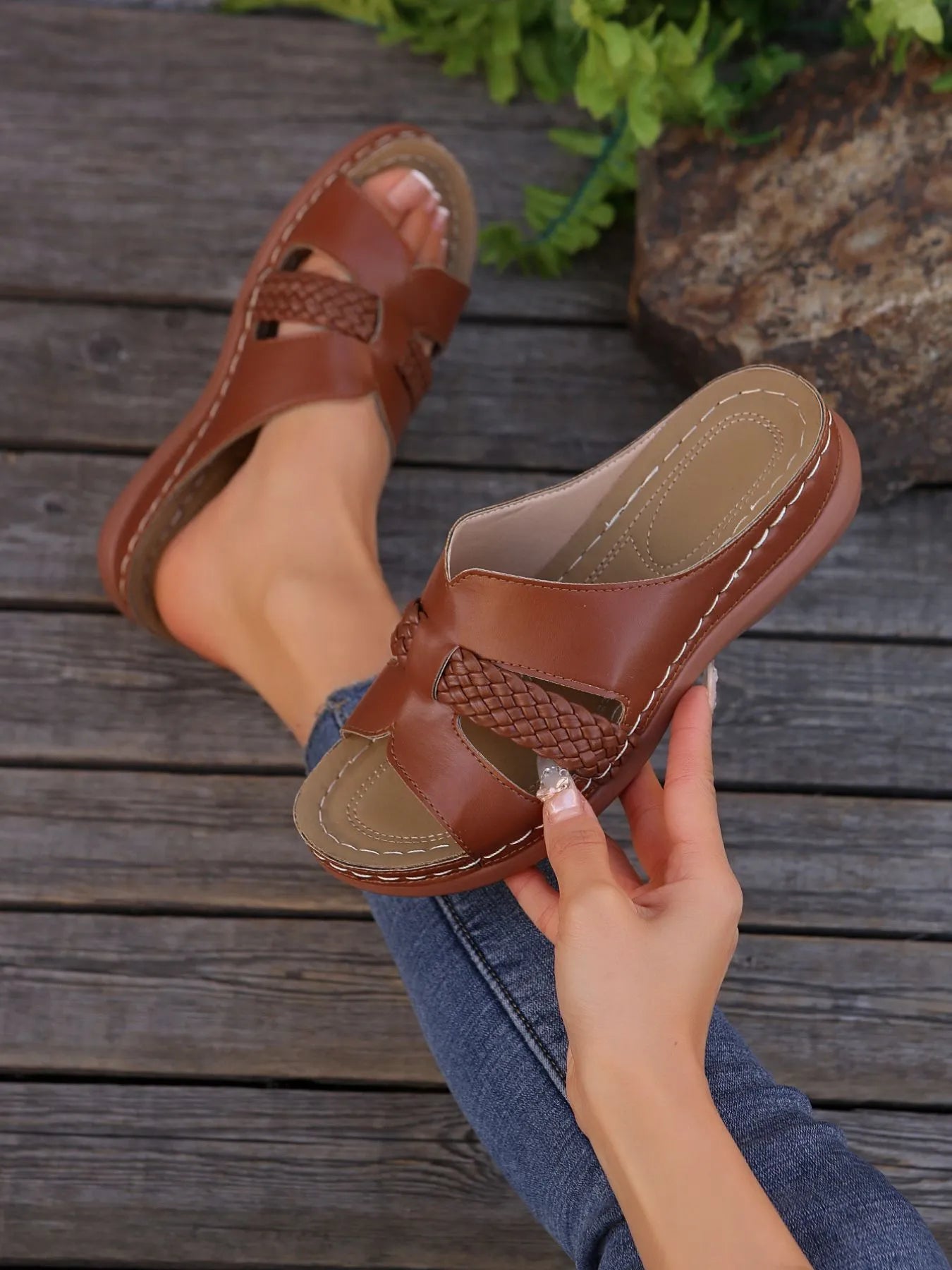 Wedge Sandals – Open Toe, Stylish Lift