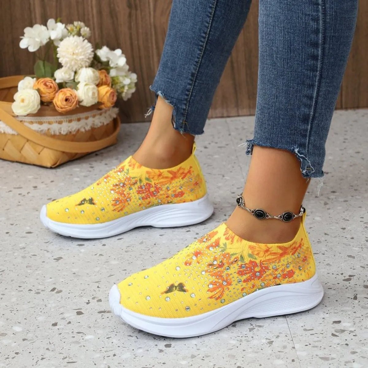 Glitz & Petals Floral Sneakers