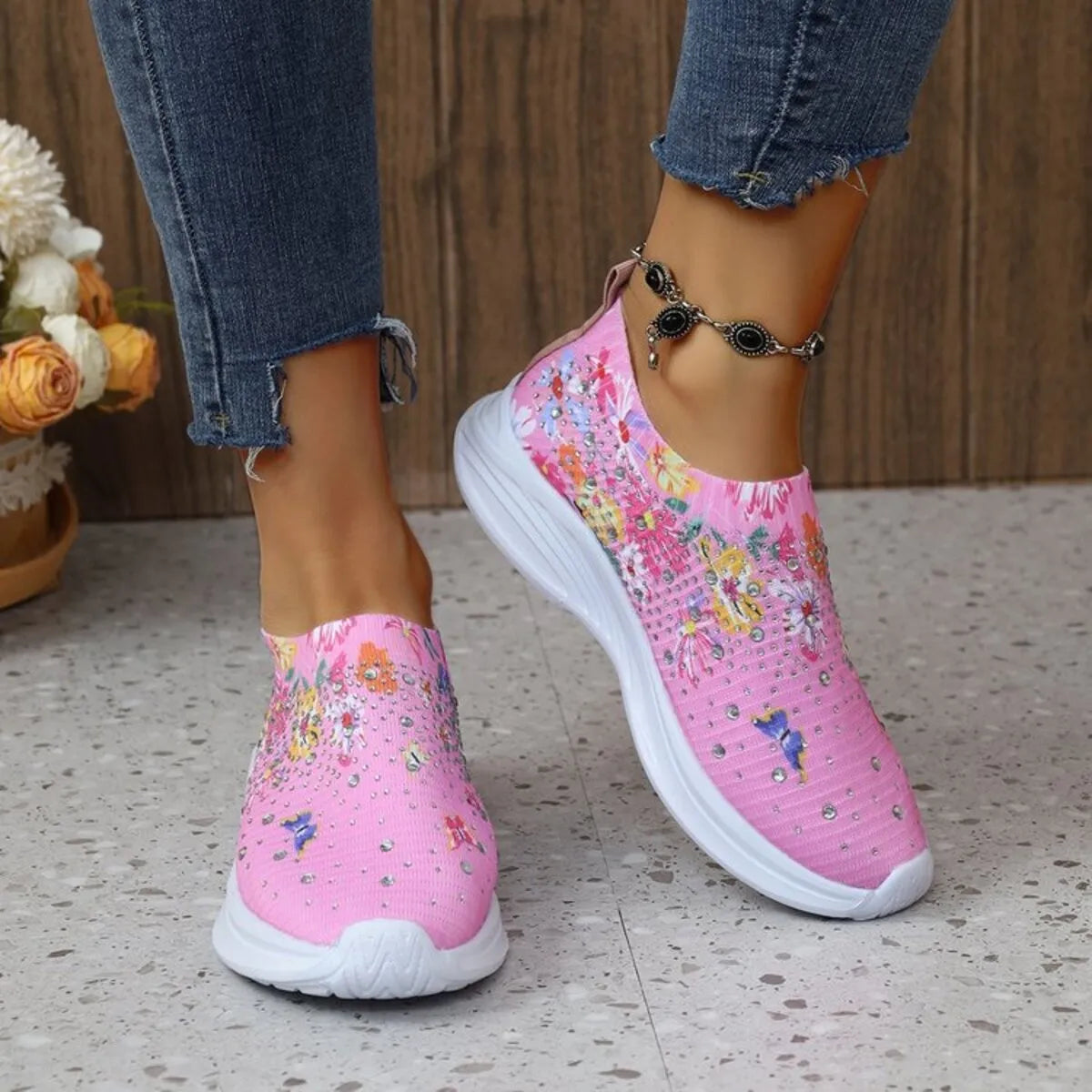 Glitz & Petals Floral Sneakers