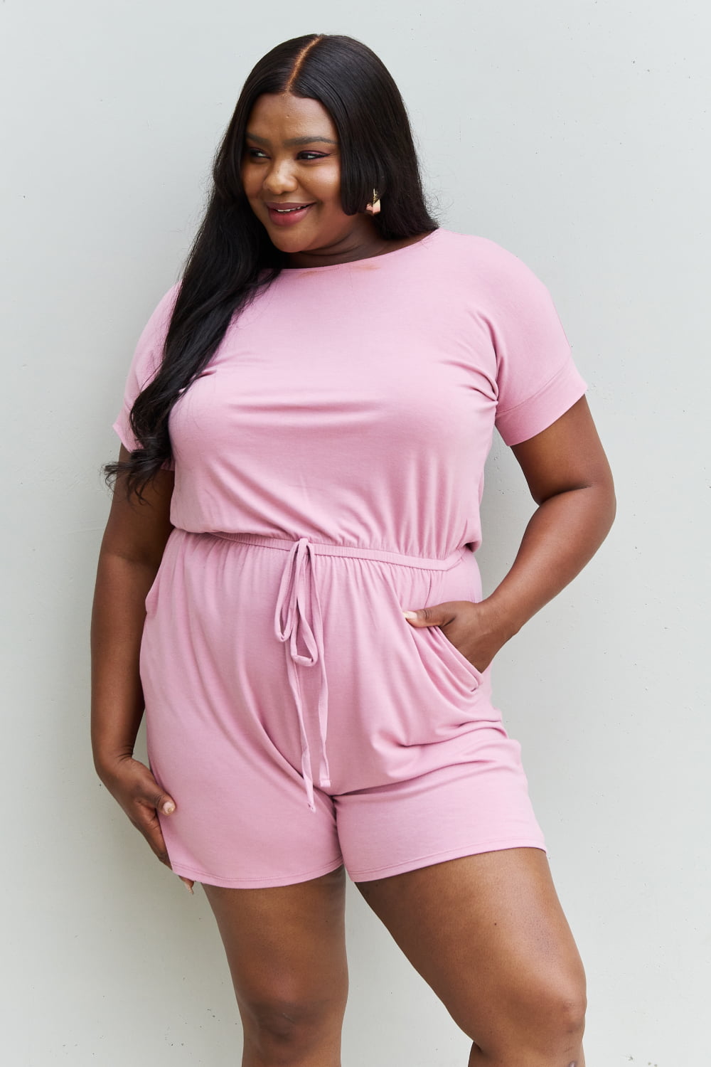 Chilled Out Short Sleeve Romper – Pink