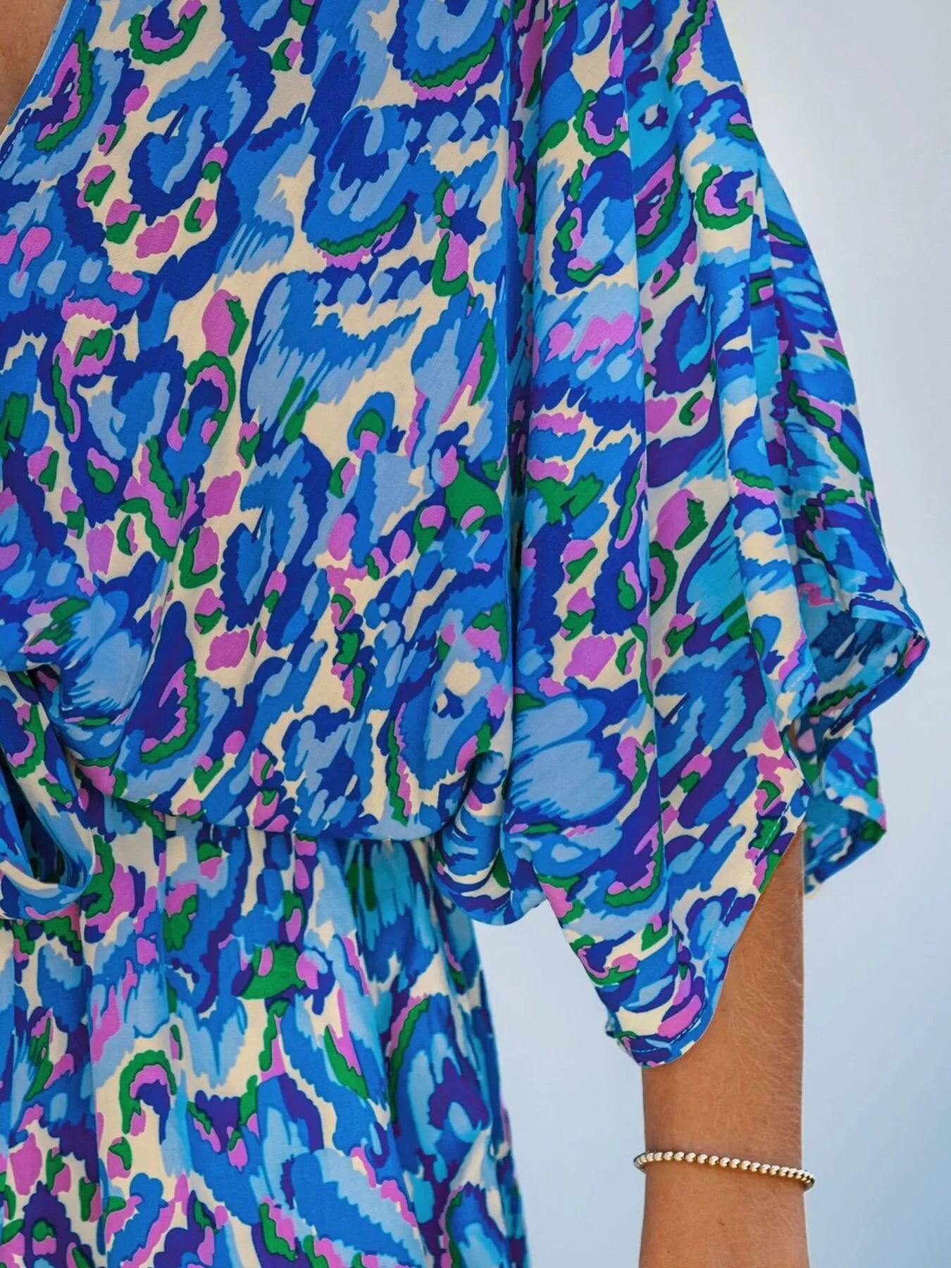 Boho Bloom V-Neck Batwing Romper