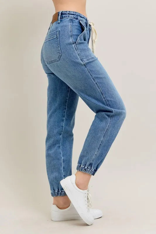 Everyday High Waist Denim Joggers – Plus Size