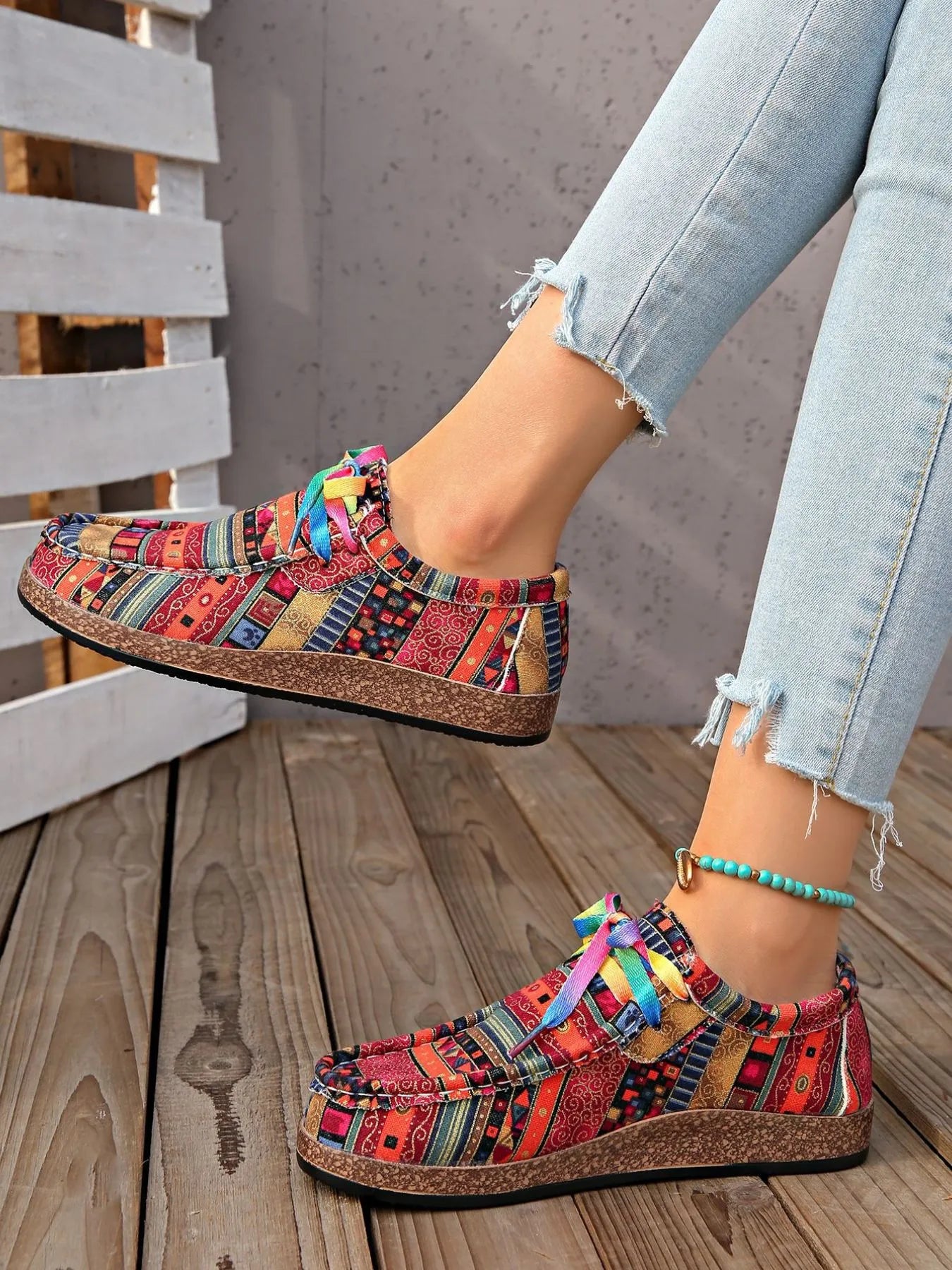 Printed Lace-Up Sneakers – Bold Everyday Style