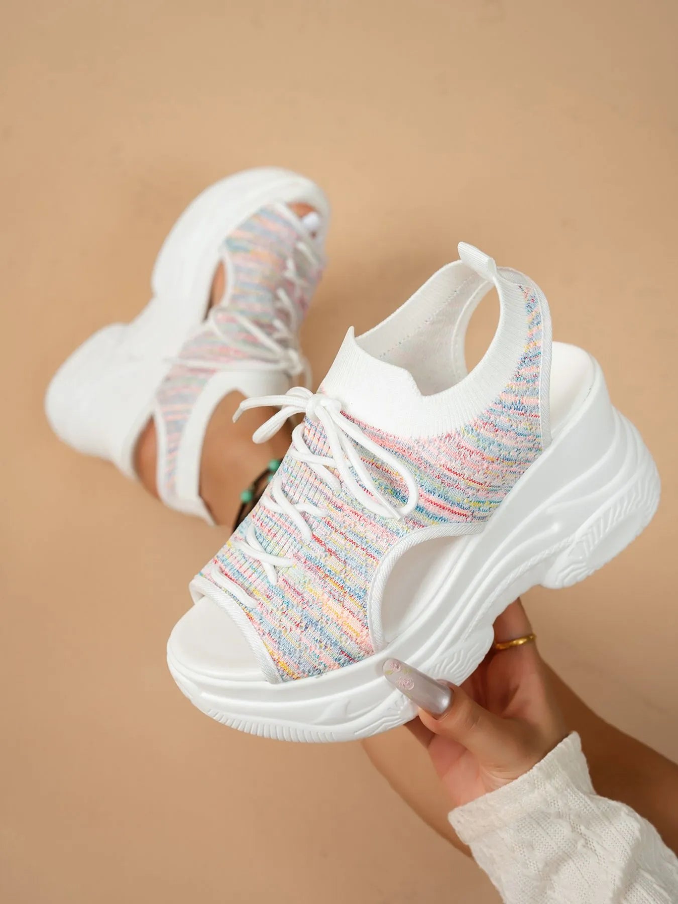 Lace-Up Platform Wedge Sandals – Fashion-Forward Lift