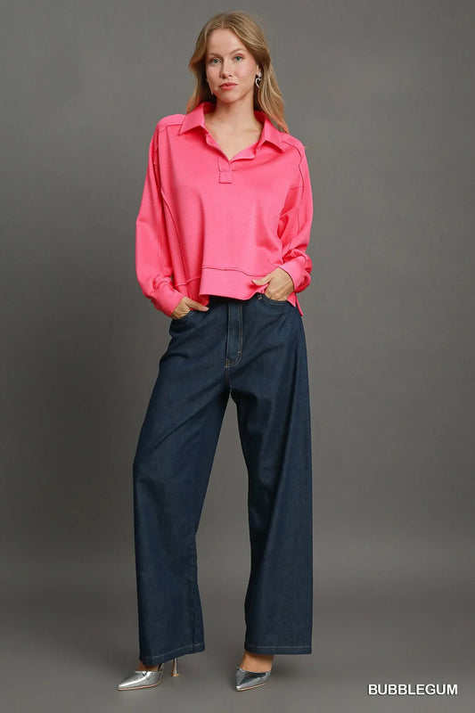 Bubblegum Pop Seam Polo Top