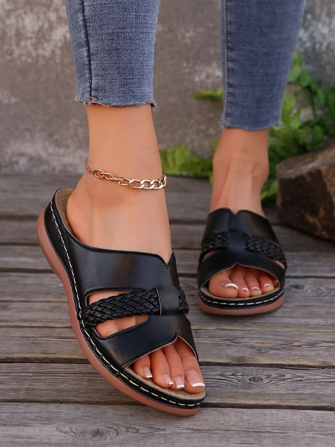 Wedge Sandals – Open Toe, Stylish Lift