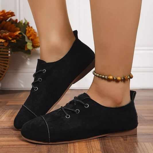 Round Toe Lace Up Sneaker Black