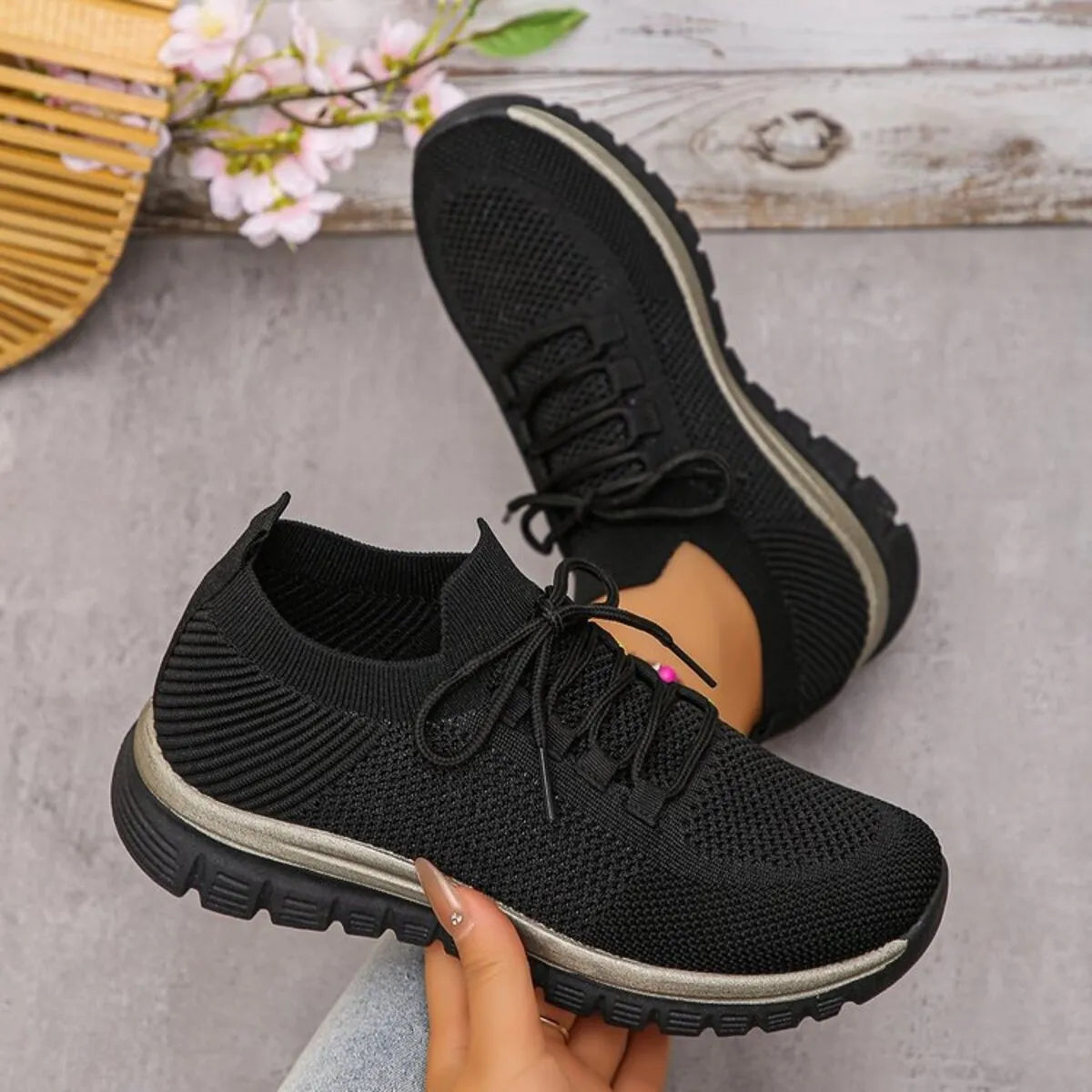 Women’s Breathable Mesh Lace Up Athletic Sneakers – Lightweight Running & Training Shoes