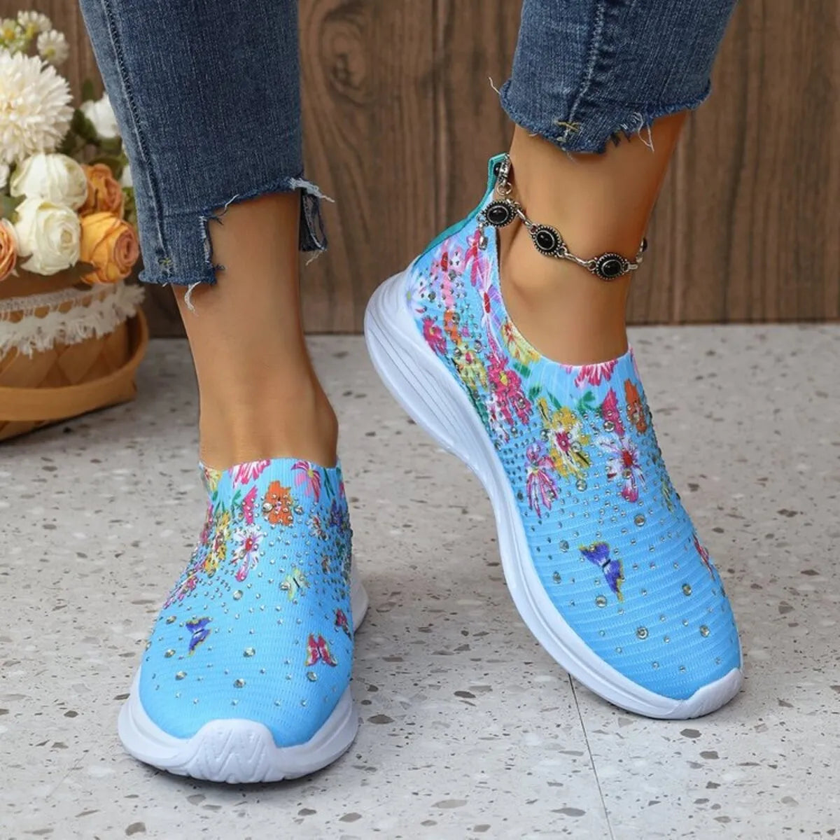 Glitz & Petals Floral Sneakers